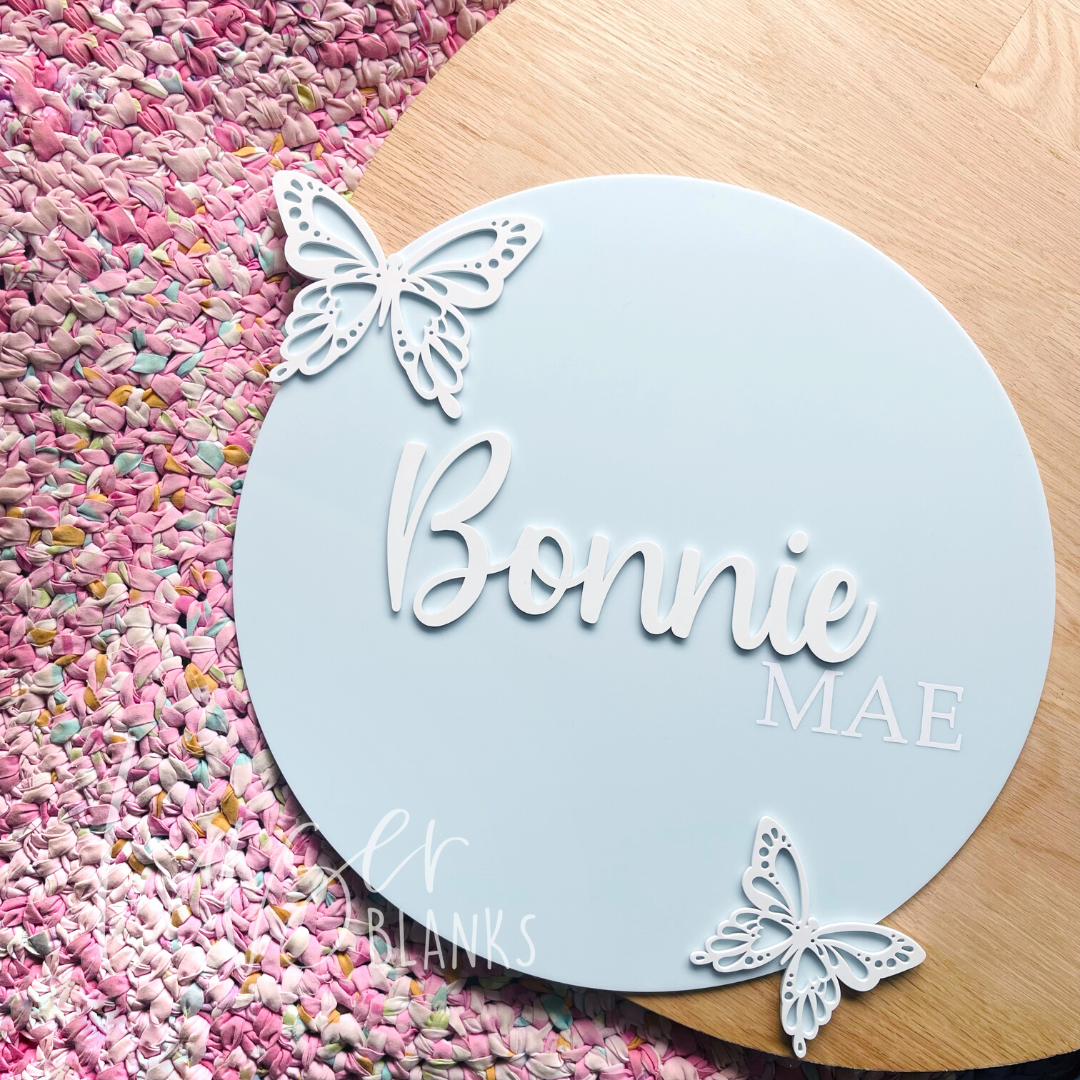 Butterfly Announcement Plaque | Layered Plaque