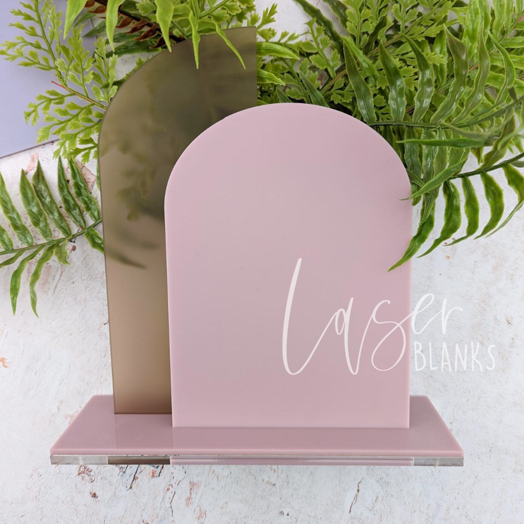 Arch + Tall Half Arch Double Slot Stand | Sign + Stand | Acrylic Blank