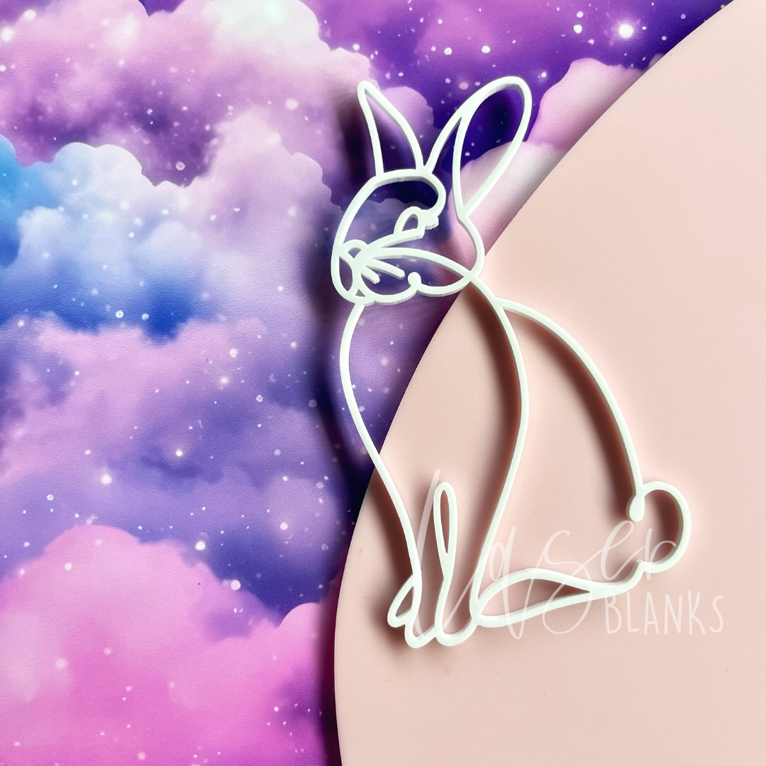 Woodland Sitting Bunny Line Art | Acrylic Blank