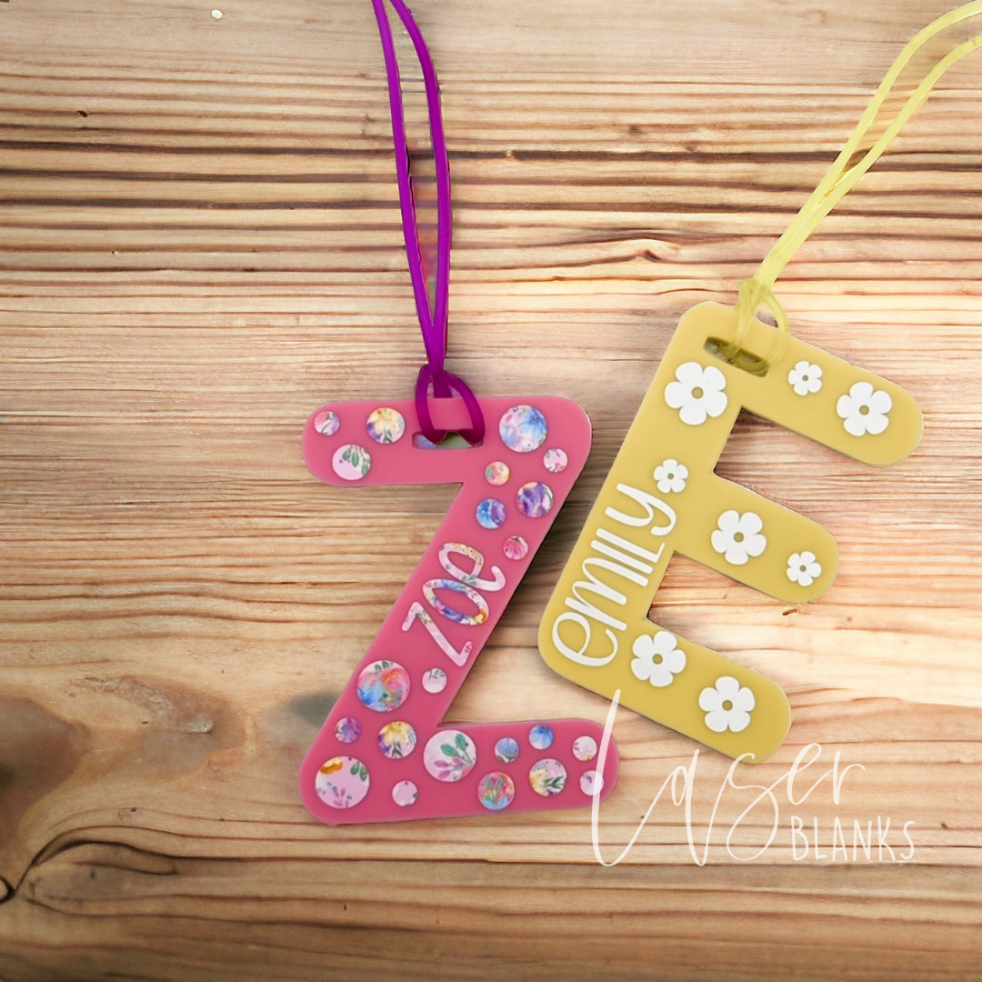 Alphabet Backpack Bag Tag | Plain | Blank