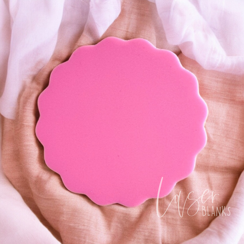 Round Scalloped Place Cards | 80mm | Acrylic Blank