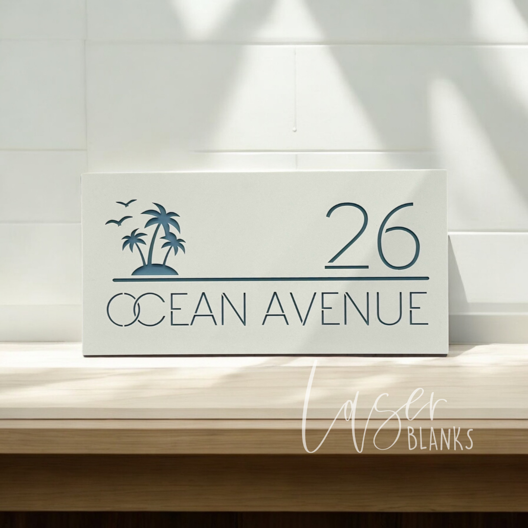 House Number | House Sign | Ocean Theme | 400mm x 200mm