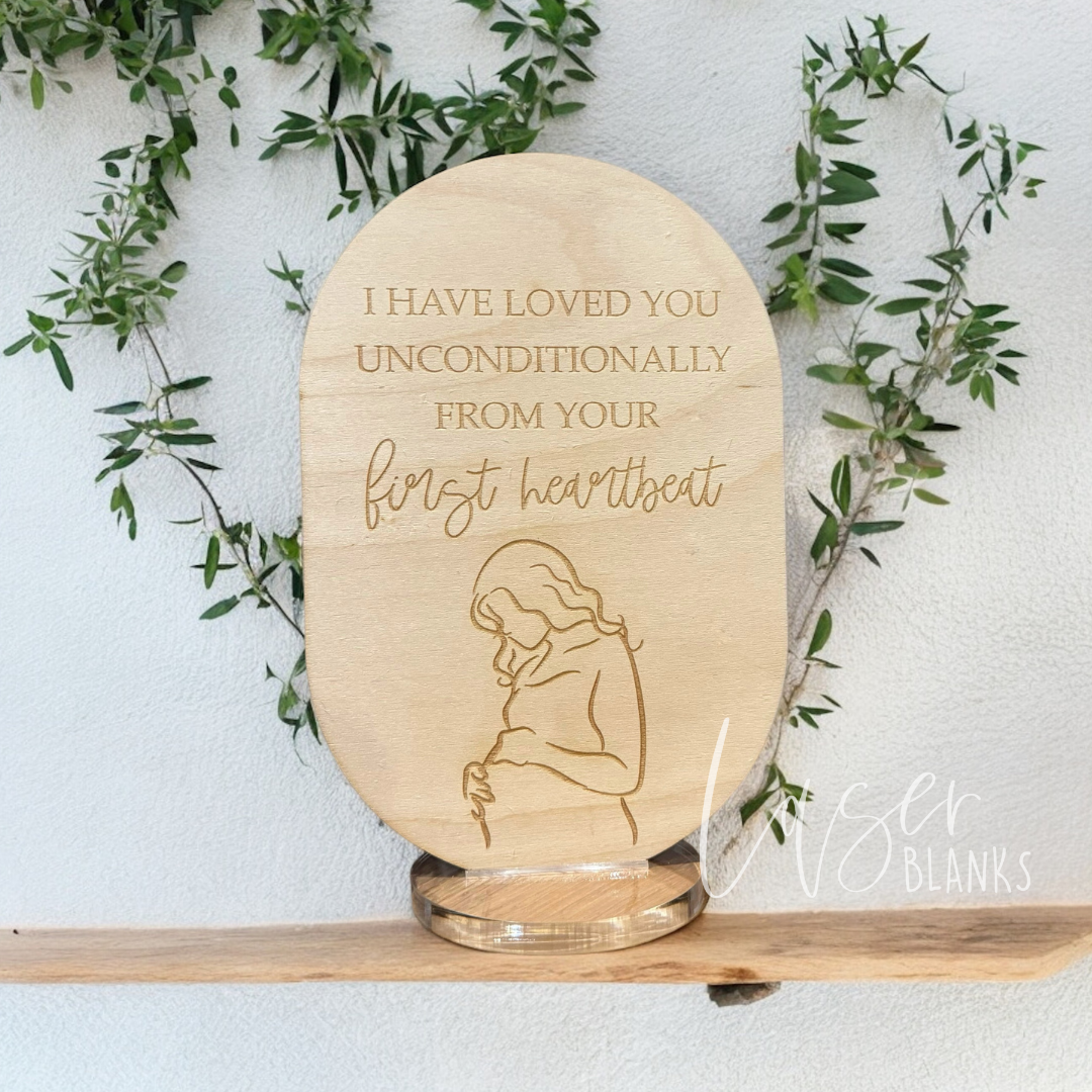 Personalised Pregnancy Plaque | Engraved Line Art Plaque | Ready Made