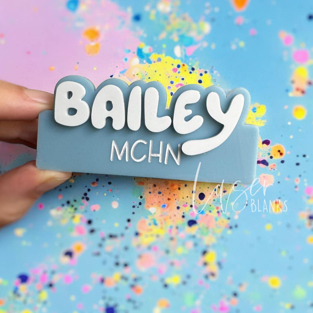 Personalised Occupation Badges | Nurse + Teacher Badges | Bluey Style Font