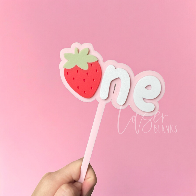 Strawberry One Cake Topper
