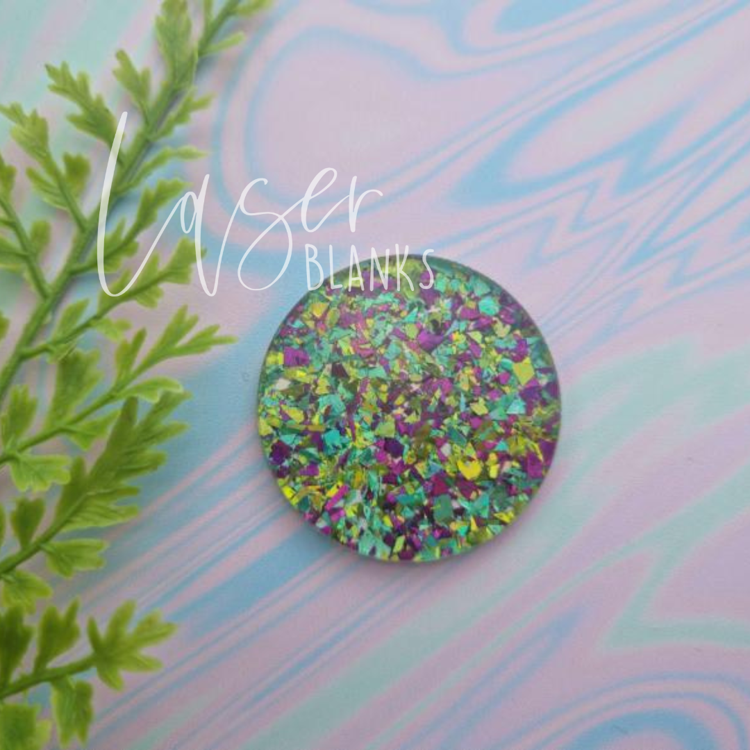 50mm Round Acrylic Blank | 3mm | Glitters