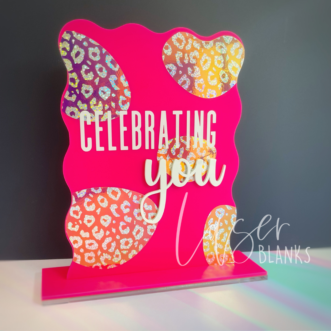 Wavy Acrylic Sign + Stand | Acrylic Blank | A5