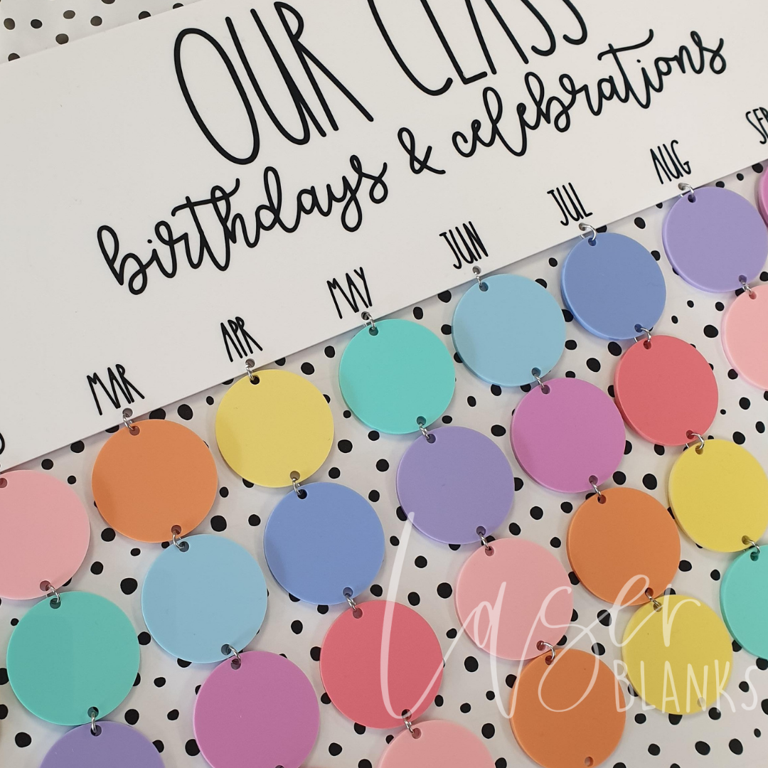 Classroom Birthday Calendar Kit  | Acrylic